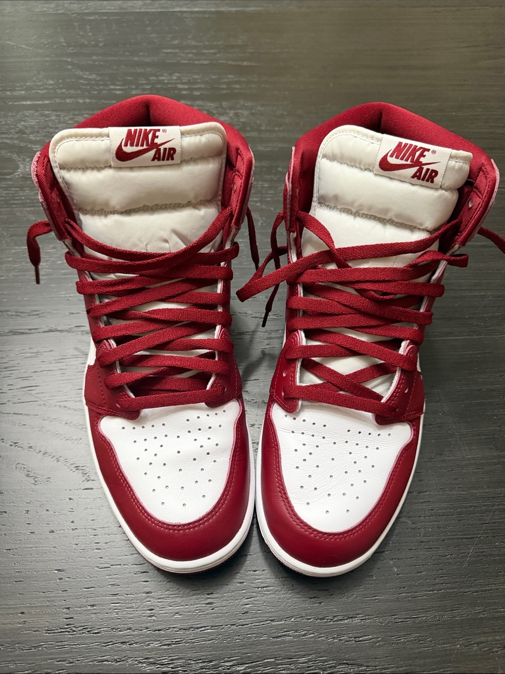 Jordan 1 “Maroon and White Mens High-Top Sneakers. Worn Once.